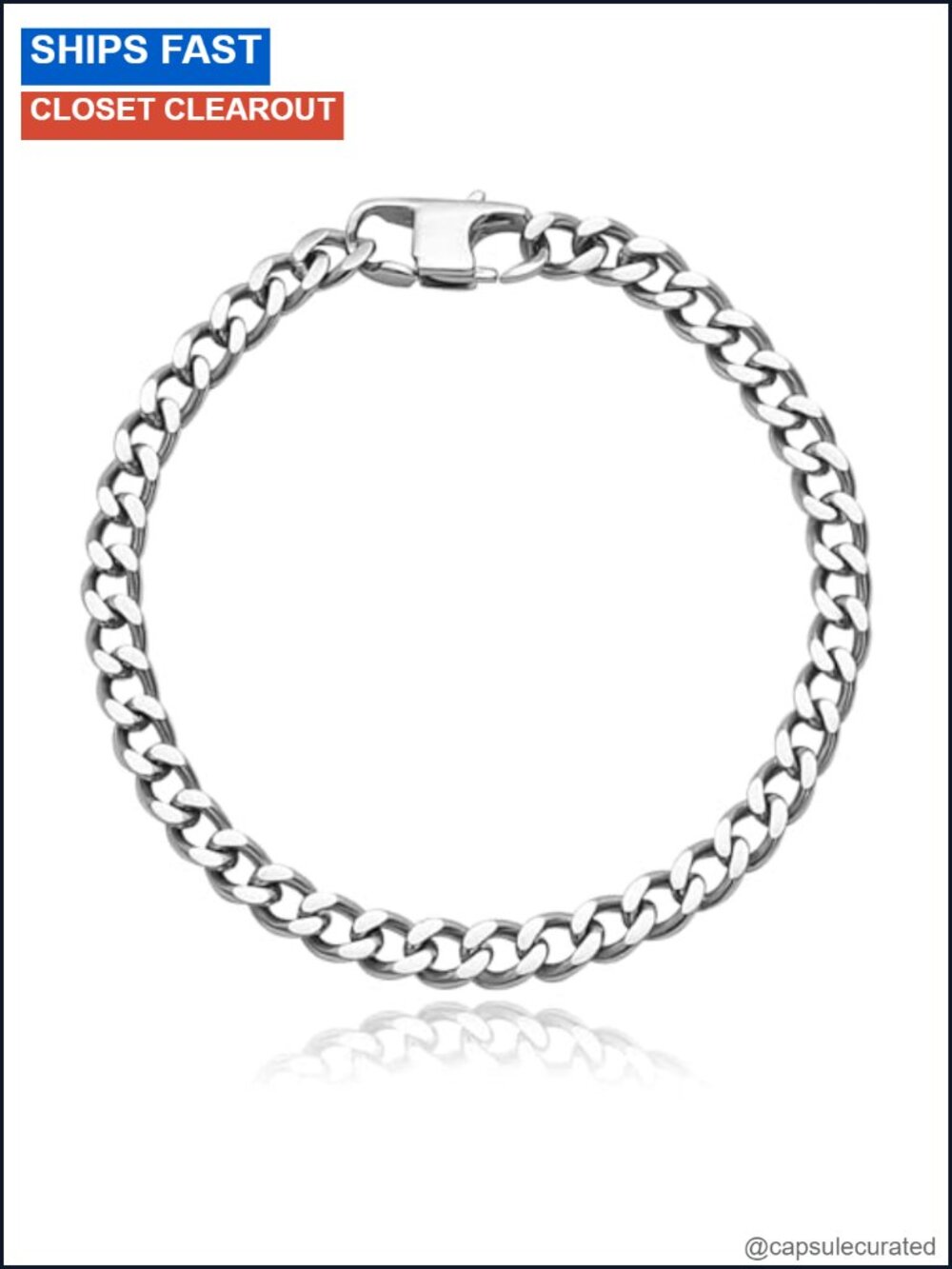 5.5mm Pure Titanium Cuban Link Bracelet Unisex Skin Friendly 7.87"